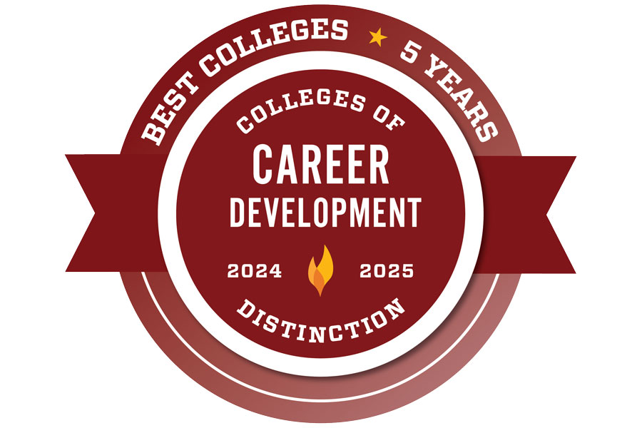 Badge for 5 year college of distinction for career developement