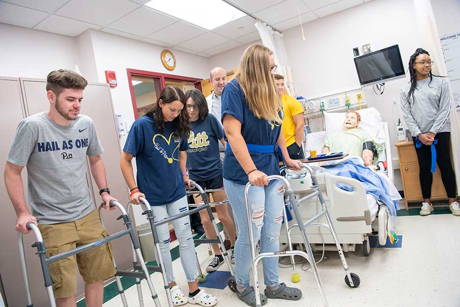 Nursing students in lab