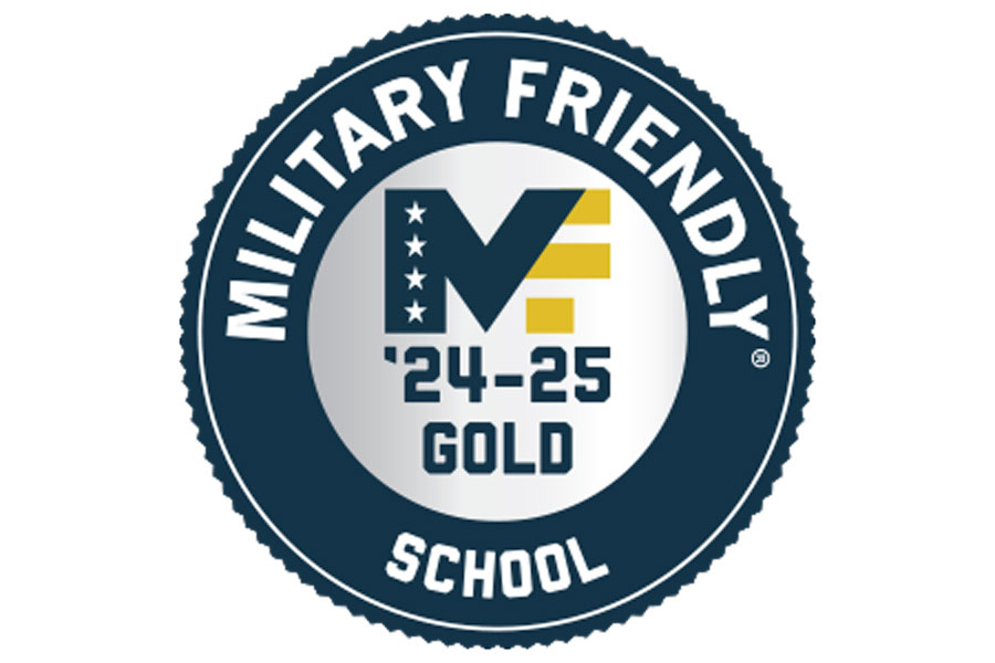 The gold badge for Military Friendly schools of '24-'25